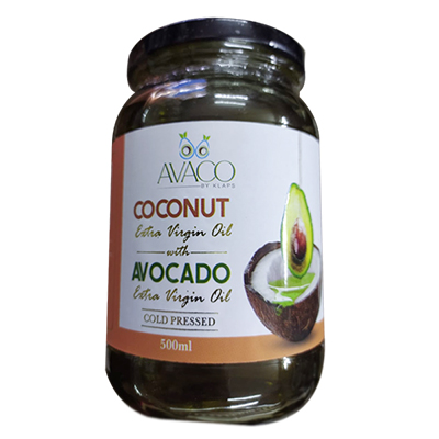 "KLAPS -Extra Virgin Coconut Oil with Extra Virgin Avocado Oil-500 ML - Click here to View more details about this Product